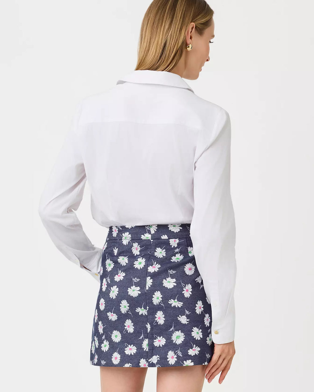 Women’s Straight Fit Long Sleeve Button Down White Shirt