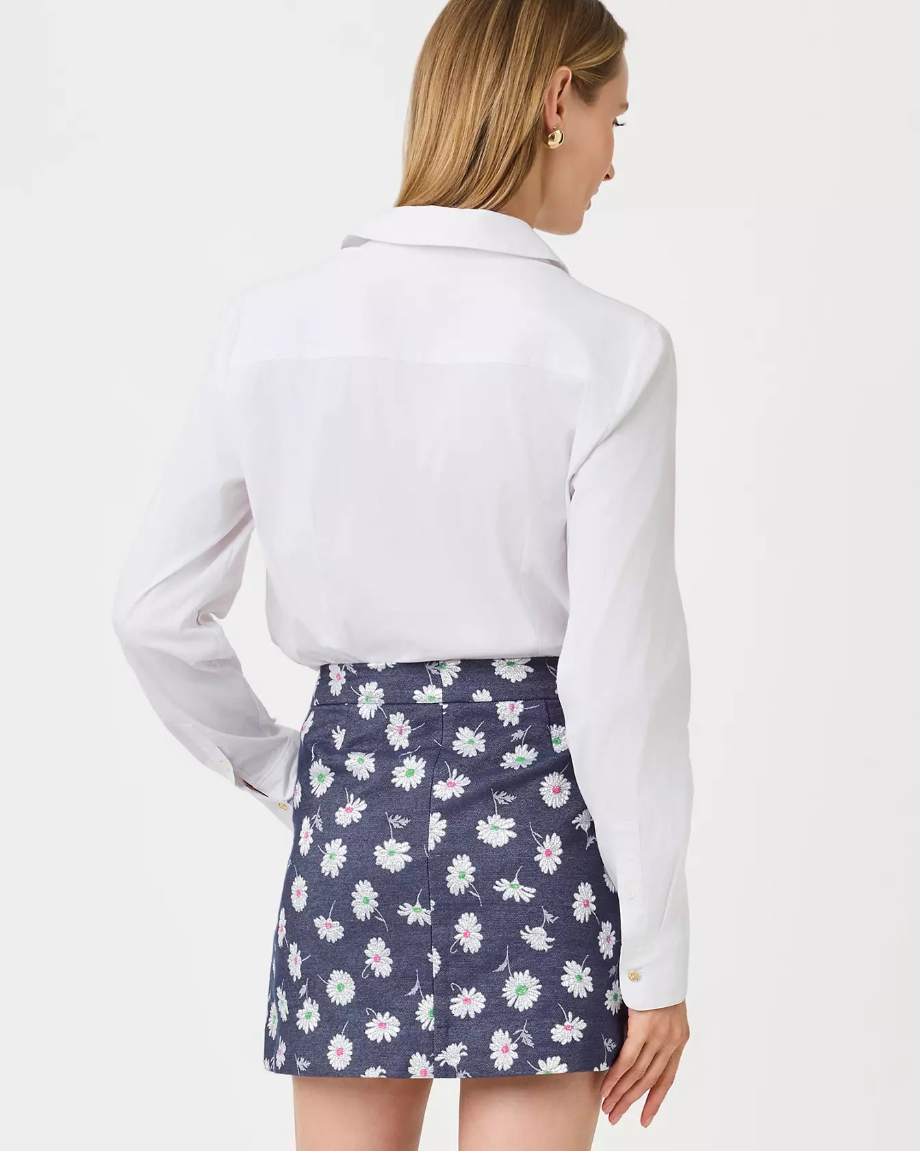 Women’s Straight Fit Long Sleeve Button Down White Shirt