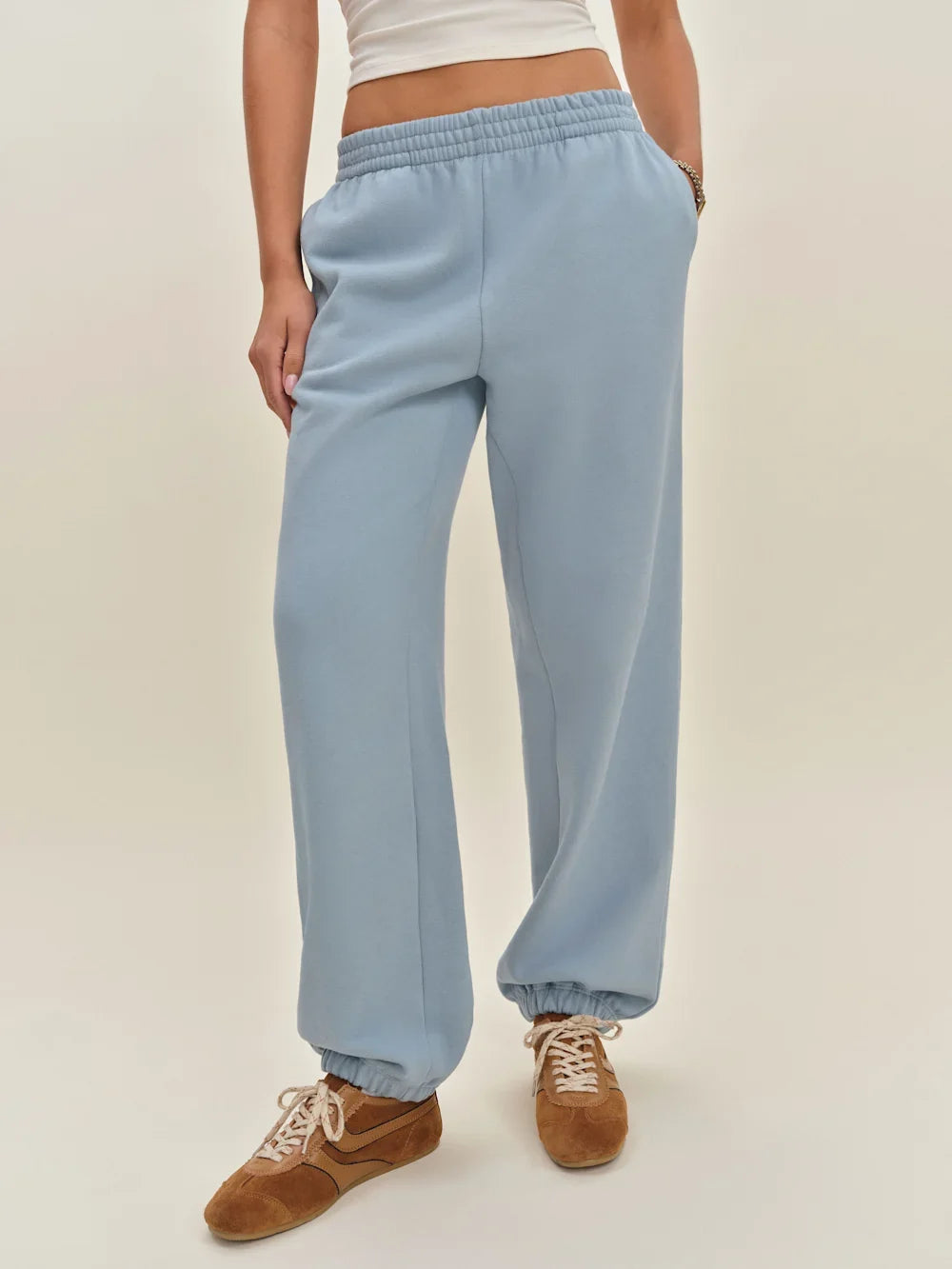 Oversized Elastic Waist Cuffed Jogger Sweatpants