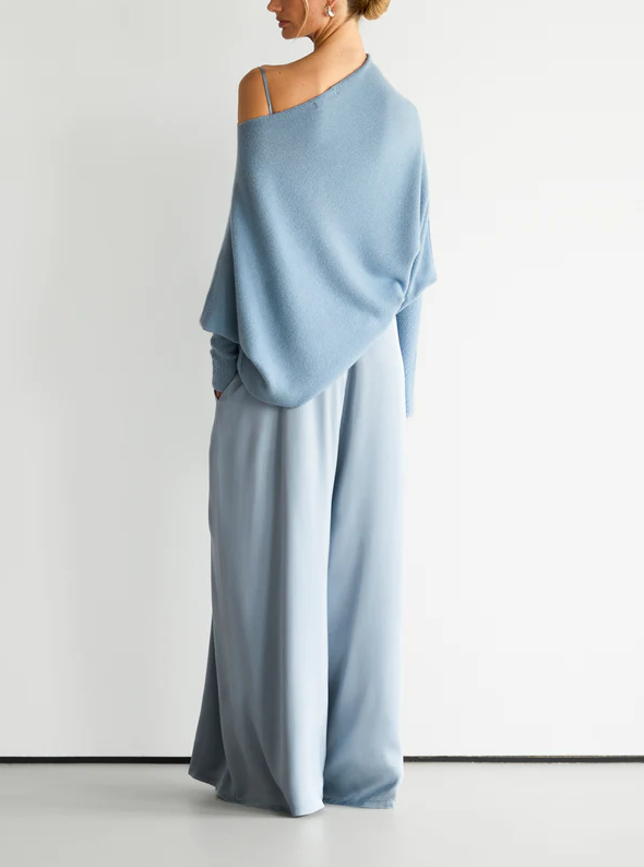 Women’s Cowl Neck Batwing Sleeve Relaxed Knit Top