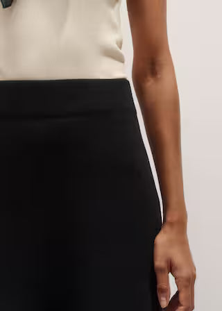 High Waist Solid Flared A-Line Maxi Skirt