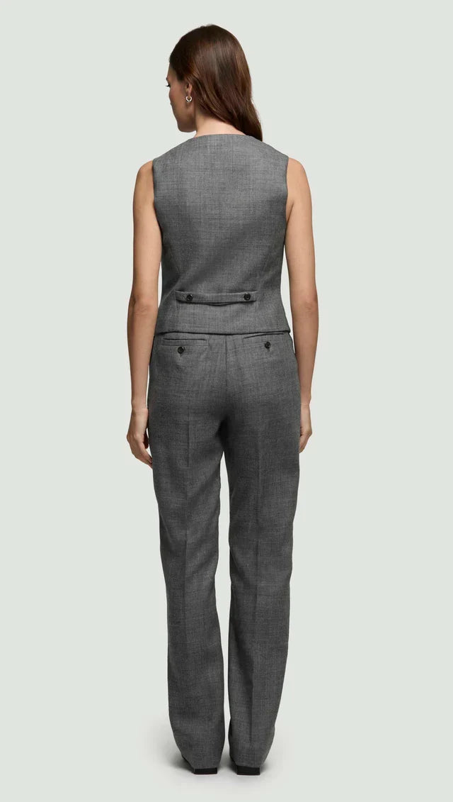 Wool Twill V-Neck Tailored Suit Waistcoat Vest