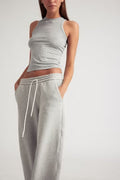Drawstring Elastic Waist Relaxed Wide Leg Sweatpants