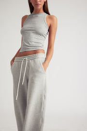 Drawstring Elastic Waist Relaxed Wide Leg Sweatpants