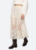 Ladies' Perspective Floral Lace Wide Leg Skirt