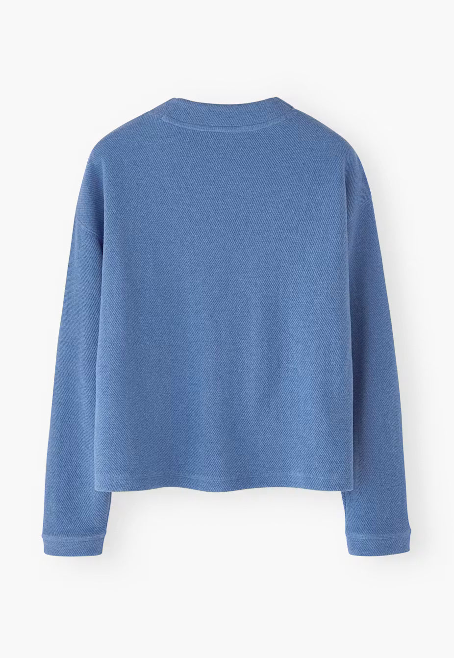 Relaxed Fit Deep V Popper Button Double Knit Cotton Jersey Cardigan